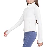 B&GCozy Girls Zip Up Jacket Horse Riding Shirts Athletic Yoga Lightweight Jackets for Girl 6-15 Years