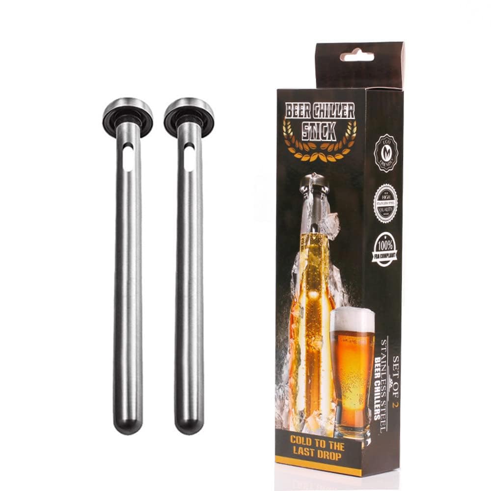 Beer Chiller Sticks for Bottles,Stainless Steel Beer Bottle Chiller Cooling Sticks Quick Chilling to Keep Drinks Cold, for MenBeer Lovers Beer Chillers2 PieceGift Set