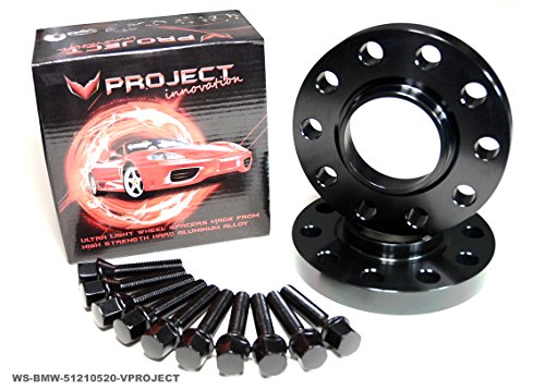 Black BMW M3 E46 2001-2006 20mm Hubcentric Wheel Spacers Adapter Bore Pattern: 5x120 Center Bore: 72.5 with 10pcs Black Cone 50mm Shank Brand New V-PROJECT-INNOVATION