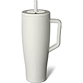 BrüMate Era 40 oz Tumbler with Handle and Straw | 100% Leakproof Insulated Water Bottle Tumbler with Lid and Flexible SoftSip Straw | Made of Stainless Steel | Cup Holder Friendly | 40oz (Dune)