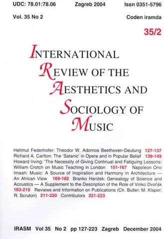 International Review of Aesthetics and Sociology of Music Print Magazine