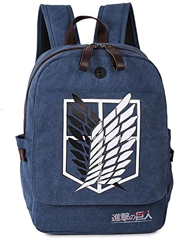 NuoYa002 Attack on titan Shingeki no Kyojin Anime Cosplay Backpack Schoolbag (blue)