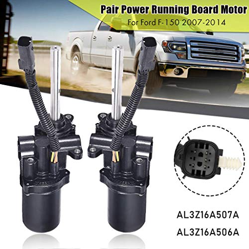 Front Left and Right Driver Passenger Power Running Board Motor Pair For Ford F-150 2007-2014, DC 12V - OE# AL3Z16A506A + AL3Z16A507A (9.4" x 5.5" x 13" (24 x 14 x 33 cm), Black)