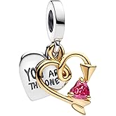 925 Sterling Silver Bead Charm Love Heart Family Charms Fit for Pandora Bracelets and Necklaces Christmas Dangle Pendant for Women Jewelry, Valentine's Day Birthday Gift
