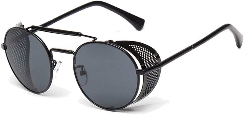 Sunglasses Side Shield Steampunk Vintage Cool UV Protection Round Glasses For Women&Men