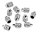 HOUSWEETY 40 Silver Tone Pattern Carved Column Pendants/Necklace End Caps 16x10mm