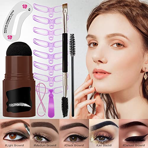 Eyebrow Stamp Stencil Kit One Step Brow Stamp and Shaping Kit Eyebrow Powder and Brush Eyebrow