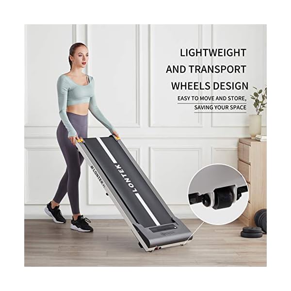 LONTEK-Treadmill-Electric-Walking-Machine-with-Speakers-Under-Desk-Treadmill-with-Remote-Control-Bluetooth-Body-Fat-Program-and-LED-Display-Jogging-Walking-Machine-for-Home-Office-Grey LONTEK Electric Walking Machine with Speakers, Under Desk Treadmill with Remote Control