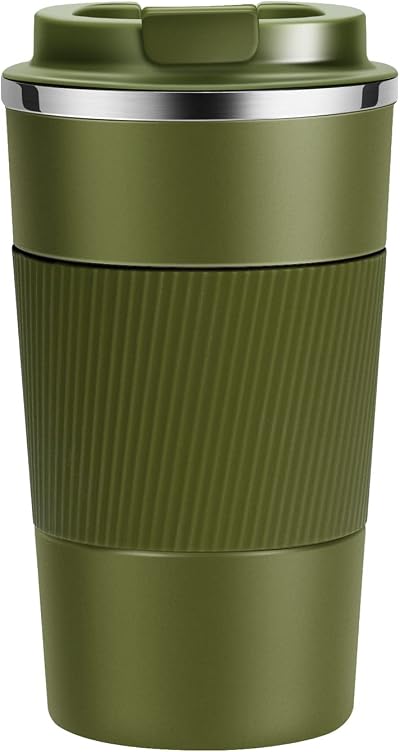 YINJOYI Travel Mug 510ml Stainless Steel Vacuum Leakproof Lid Green