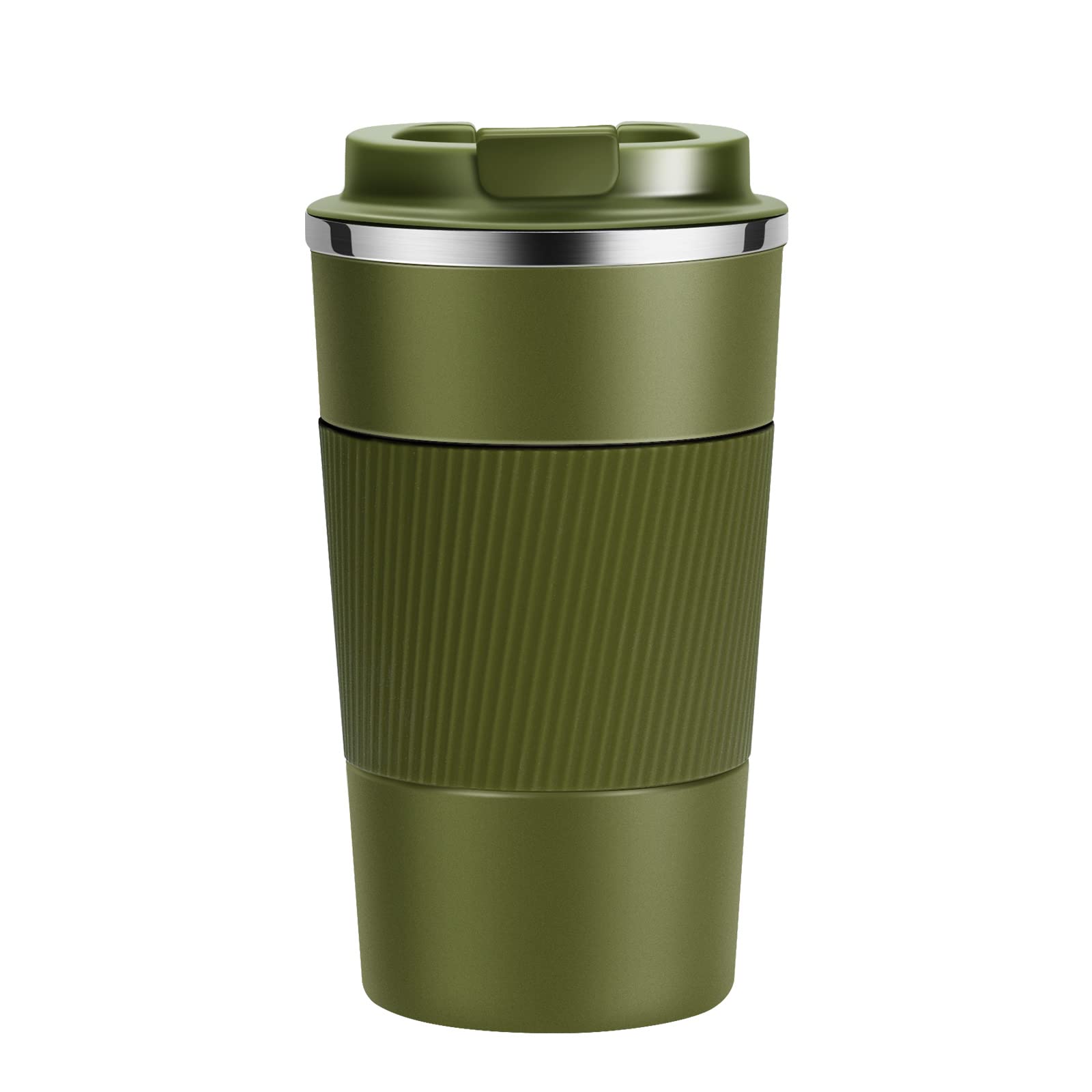 YINJOYI Travel Mug Reusable Coffee Cups Thermal Insulated Vacuum Insulation Stainless Steel Bottle for Hot Cold Drinks (Green, 510ml)