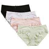 ATTRACO Women's Underwear Cotton Panties Underwear Solid Packs of 4