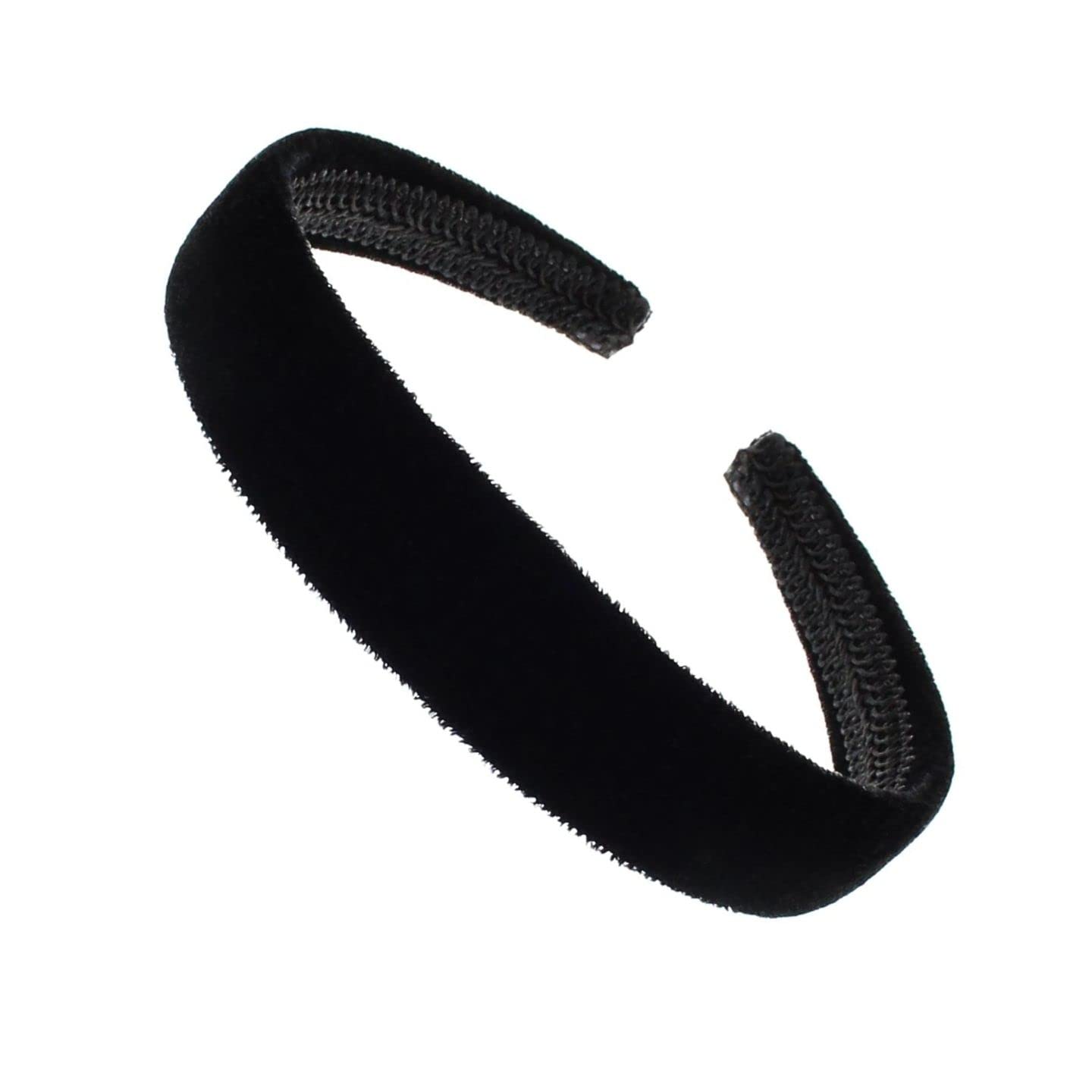 Topkids Accessories Velvet Alice Headband Hairband Hair Band Head Band Women Girls 90s 80s 70s 60s Wedding Hen Party Bridal Festival Adult Wonderland Thick Wide Hard (Black)