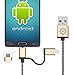 iPhone 5 Charger, 3.3 Ft F-color 2-in-1 Apple MFI Lightning Cable Braided for iPhone 6S 6 Plus 5 5S 5C SE, iPad Pro, iPad Mini 4, iPad Air 2, Micro USB Cable for Sumsung, HTC, Motorola, Nokia, Gold