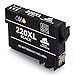 IKONG 3 Black High Capacity Replacement for Epson 220 Ink Cartridge Worked with Epson XP-320 XP-420 XP-424, Epson WorkForce WF-2650 WF-2630 WF 2660 WF-2750 WF-2760 Printers