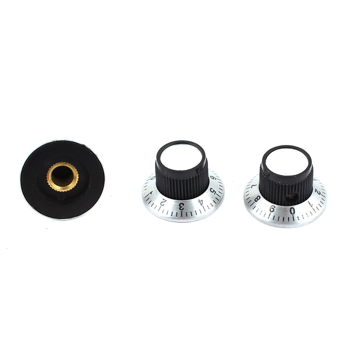 uxcell 3pcs 15mm Dia Rotary Knob w 0-9 Dial for 6mm Shaft Potentiometer