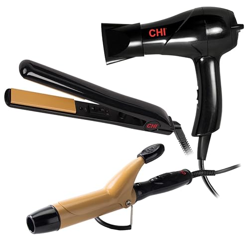 Flat Iron Hair Dryer Curling Tool CHI Tourmaline Ceramic 3-Piece