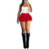 OLAMIOSO Women Y2K Bubble Mini Skirt, Elastic Waist Puffy Balloon Short Skirts