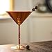 Solid Copper Martini Glass - 100% Copper, Beautifully Hand-Hammered Artisanal Barware - 10oz (1, Hammered Copper)