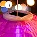 3 Solar Hanging Nylon Lanterns, Tropic Pink, Blue, and Yellow, 12
