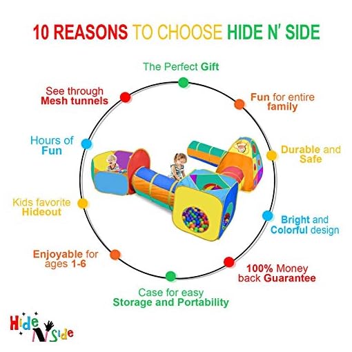 Gift for Toddler Boys & Girls, Ball Pit, Play Tent and Tunnels for Kids, Best Birthday Gift for 3 4 5 Year Old Pop Up… - Image 6