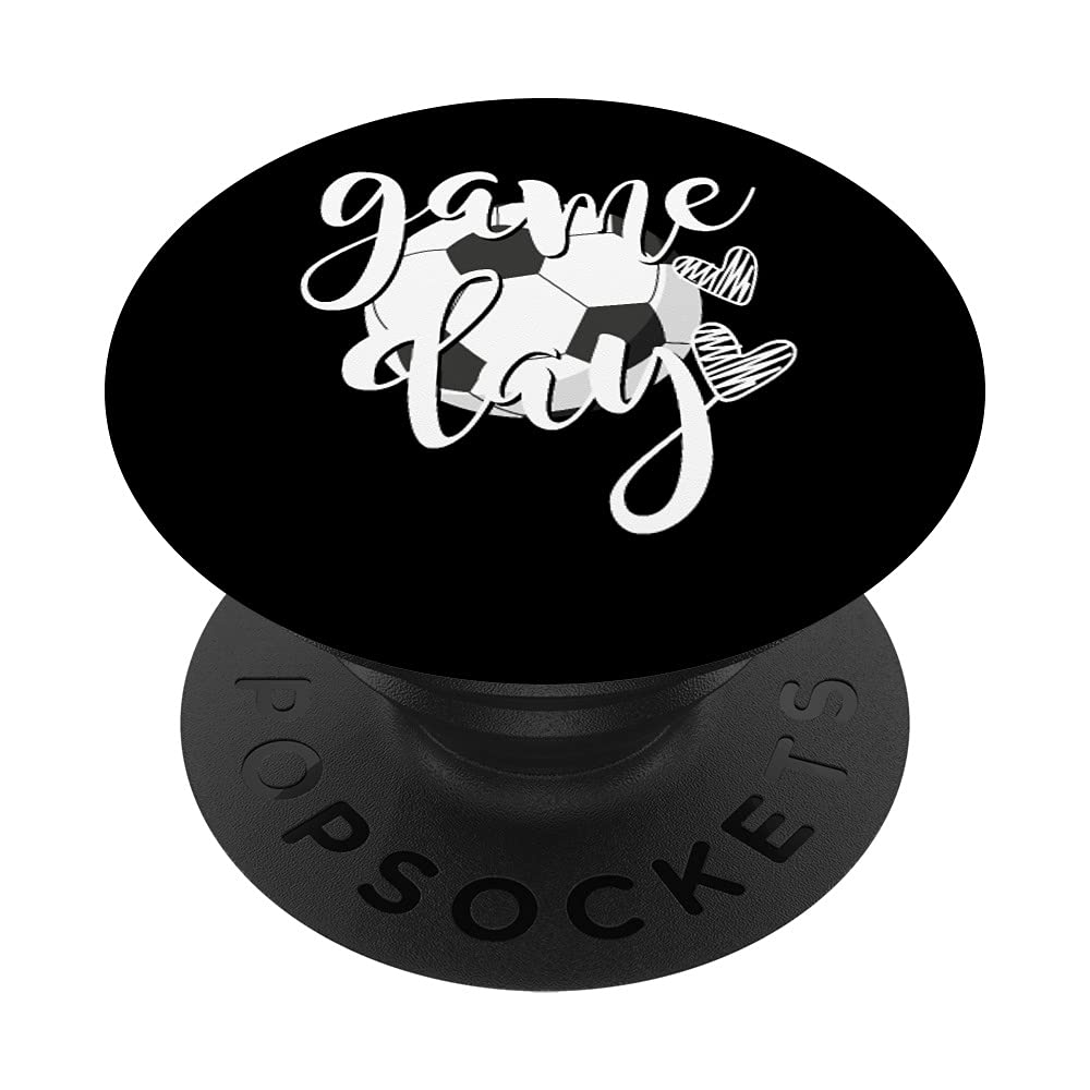 Game Day Soccer Ball With Hearts Soccer Mom Soccer Player PopSockets Swappable PopGrip