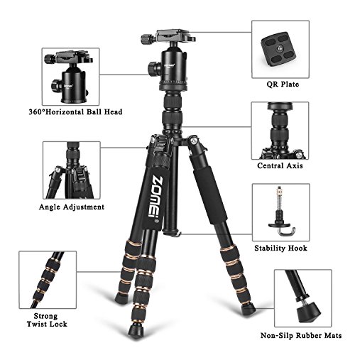 ZOMEi Z669 SLR Camera Tripod with Ball Head and Carrying Case