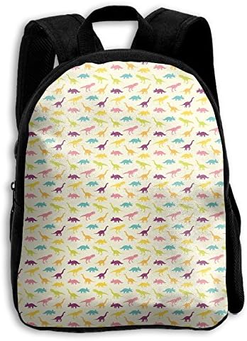 Colored Dinosaur Silhouettes Boys Girls Popular Printing Toddler Kid Pre School Backpack Bags Lightweight Travel