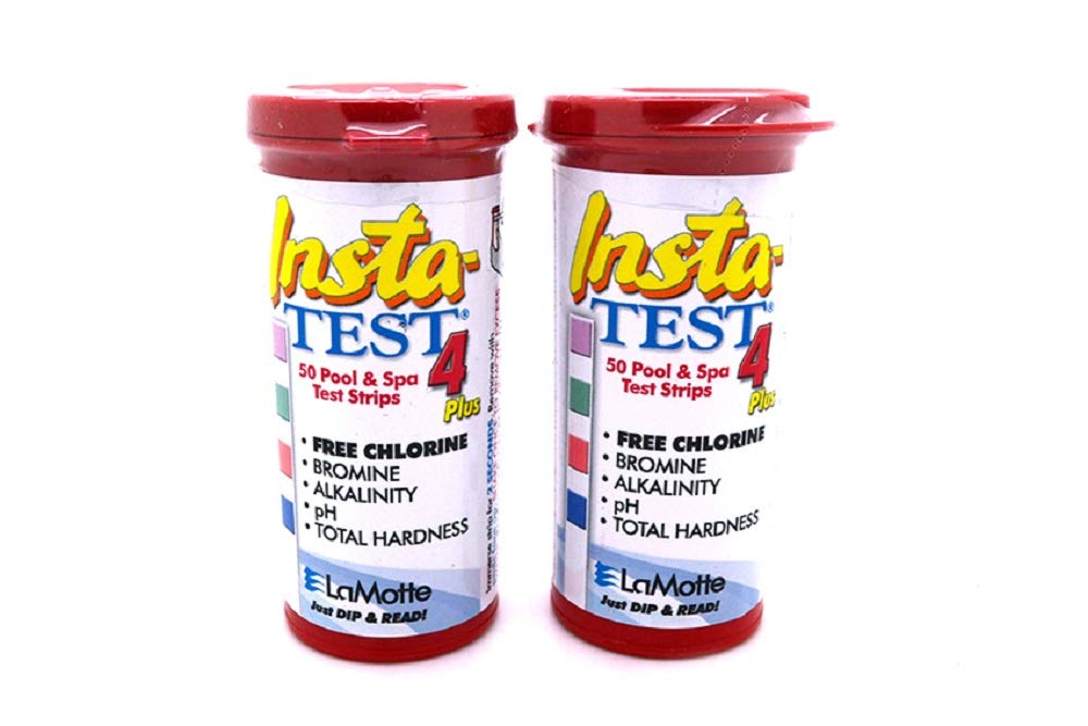 LaMotte 4-Way Insta Test Strips Plus for Swimming Pool Free Chlorine, Bromine, Alkalinity, pH, Total Hardness 2 x 50