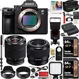 Sony a7III Full Frame Mirrorless Camera ILCE-7M3K/B with 2 Lens SEL2870 FE 28-70 mm F3.5-5.6 OSS and SEL50F18F FE 50mm F1.8 Set + Deco Gear Case 2X 64GB Memory Cards Extra Battery Kit Deluxe Bundle