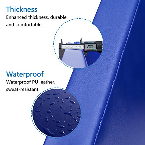Matladin 6' Folding Tri-fold Gymnastics Gym Exercise Aerobics Mat, 6ft x 2ft x 2in PU Leather Tumbling Mats for Stretching Yoga Cheerleading Martial Arts (Blue) - Thumbnail 7