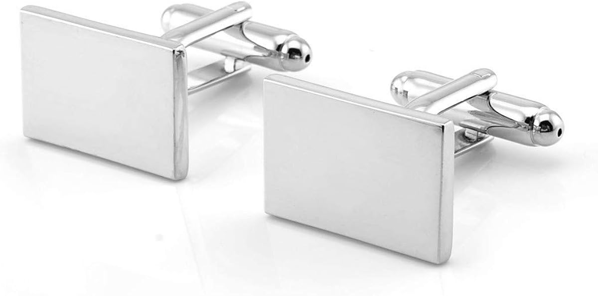 Longsing Cufflinks for Men Shirt Cufflinks Pair of Silver Classic Cufflinks Men's Shirts for Conference Wedding Parties