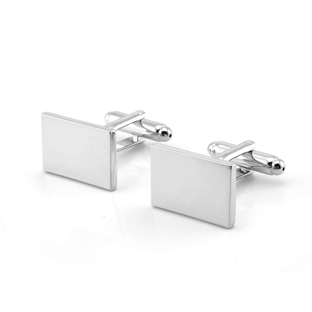 Longsing Cufflinks for Men Shirt Cufflinks Pair of Silver Classic Cufflinks Men's Shirts for Conference Wedding Parties