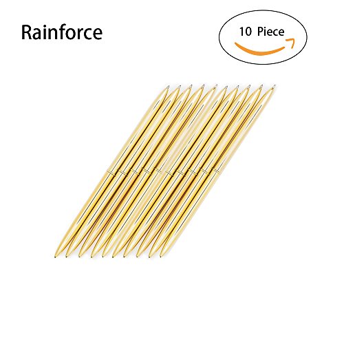 Ballpoint Pens Gold Pen Set 10 Piece Set - Gold Ballpoint Pen Lightweight Metal Black Ink - Gold Office Supplies (Black Ink) - Thumbnail 2