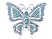 Alilang Adjustable Silvery Tone Sapphire Blue Colored Rhinestones Butterfly Ring