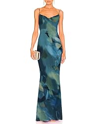 Capuffy Women Tie Dye Maxi Dresses Lace Backless