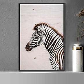 signwin Framed Canvas Wall Art Zebra Animals Dramatic...