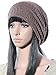 JOLLYCHIC Women's Loose Brief Rib Knit Dome Hat Beanie Coffee 2#