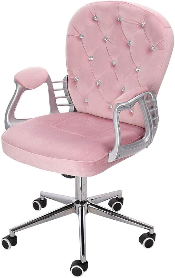 Warmiehomy Premium Velvet Computer Chair With Mid Back Office Chair Adjustable Swivel Velvet