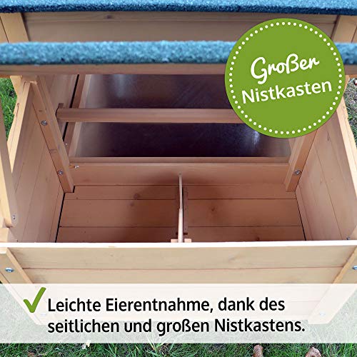 hochwertige Hühnervoliere mit Nistkasten - aus massivem Vollholz und stabilem Draht - Hühnerstall schnell zu reinigen… – Bild 4