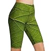 Inaayayi Hoge Taille Yoga Shorts Groen Blad Eco Textuur Creatieve Groene Blad Texturen Vrouwen Bike Shorts Tummy Control…