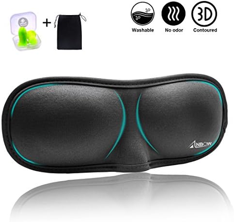 Sleep Mask, Soft Contoured Eye Mask Blindfold with Adjustable Strap for Men &amp; Women, Sleep mask and Ear Plugs Set for Travel Nap Shift Work Meditation (Black)