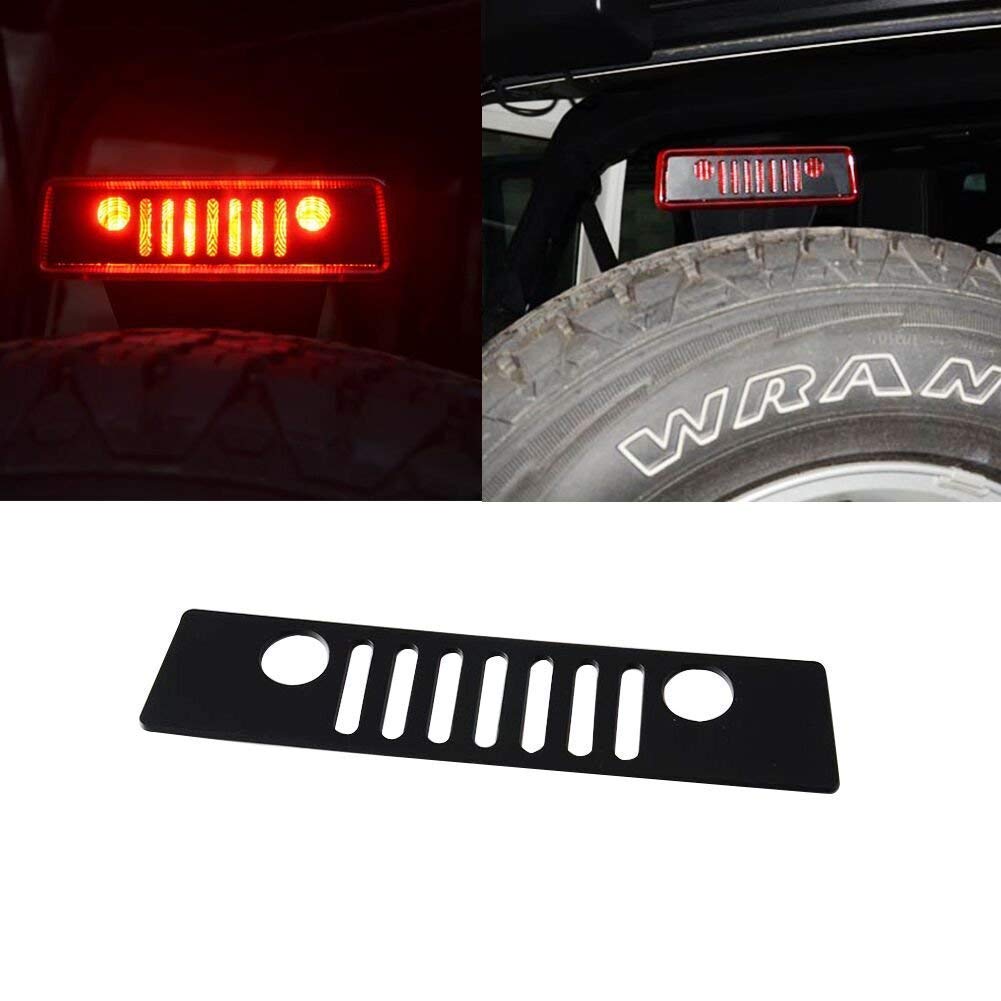 MAIKER Balck Jeep Wrangler Third Brake Light Cover for 20072017 Jeep