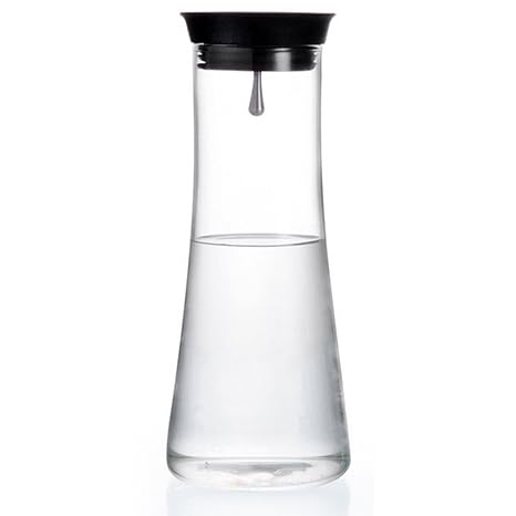 Jarra (1100 ml de vidrio de borosilicato con pico vertedor de acero inoxidable