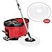 IKAYAA Easy Wring 360 Rolling Spin Mop with 2 Microfiber Mop Heads, Foot Pedal Floor Mop Bucket Set