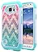NageBee [Glitter Diamond] Case Compatible with Samsung Galaxy S6 Active G890 [Hybrid Protective] Armor Soft Silicone Cover with [Studded Rhinestone Bling] Design Hard Case (Wave)