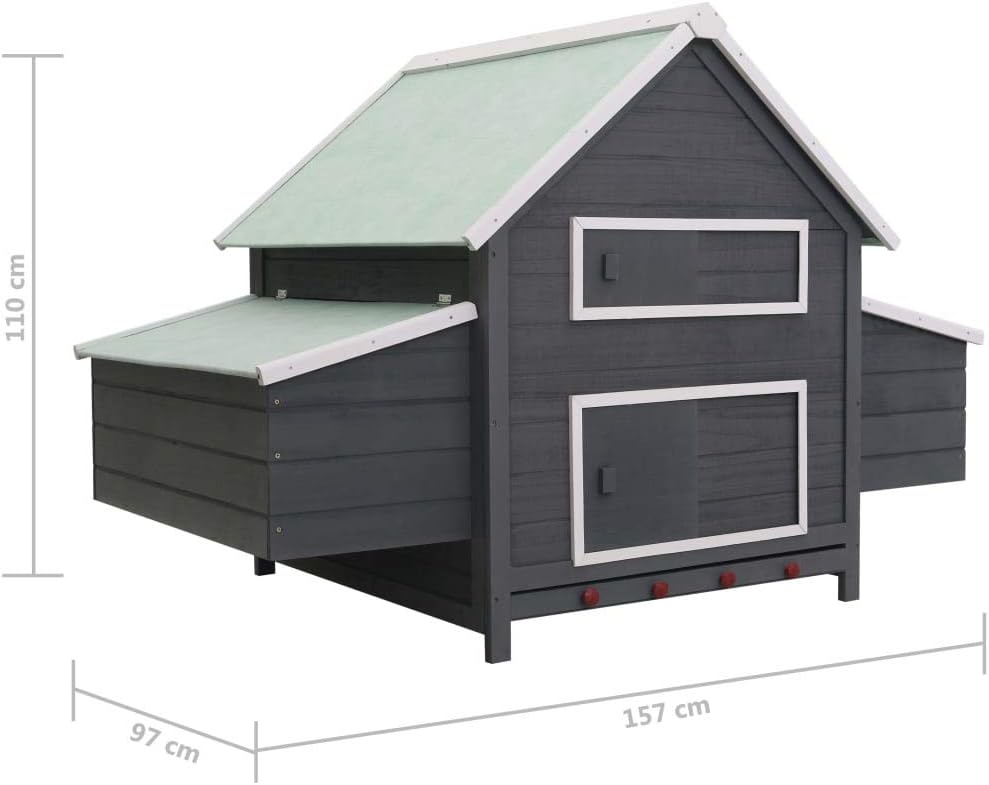 Festnight Poulailler dextérieur 157x97x110 cm Poulailler Bois 6-8
