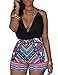 Ninimour Women's Sleeveless Paisley Print Boho Beach Shorts Rompers Jumpsuit