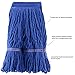 BPG Cotton Easy Wring Saddle Mop Head Refill, Heavy Duty Looped-End String Swinger Style Replacement Mop Head, For Home, Commercial, and Industrial Use (Blue)