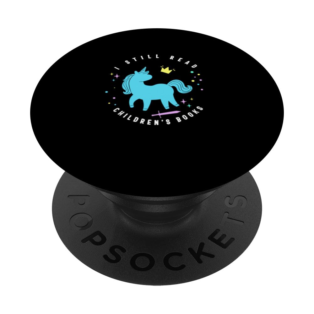 Teacher Still Read Children's Book Cute Unicorn Reading Libr PopSockets Swappable PopGrip