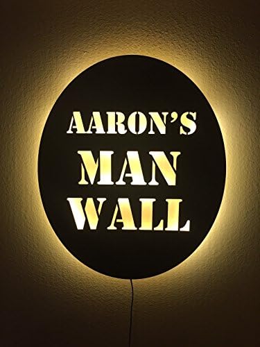 LED HALO EFFECT wall Sign, Man Wall Glowing LED, Kid's Bedroom Night Light, Gameroom Sign, Family Room sign